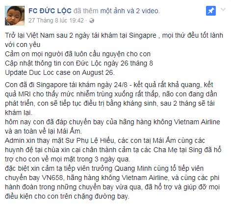 Bé Đức Lộc, tình trạng sức khỏe của đức lộc, tình trạng sức khỏe của bé đức lộc